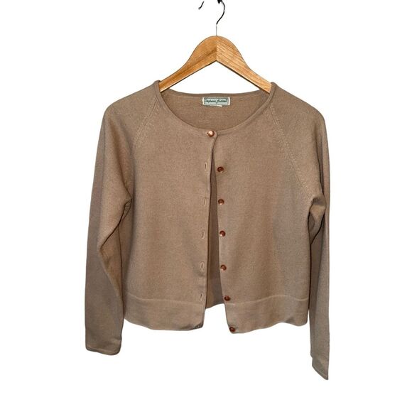 Vintage Stephanie Andrews Wool tan Cardigan - Picture 5 of 13